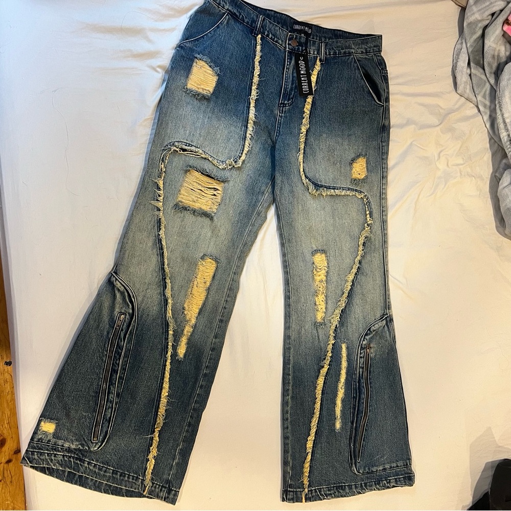 Current Mood x Dolls Kill - NEW BFF WIDE LEG JEANS